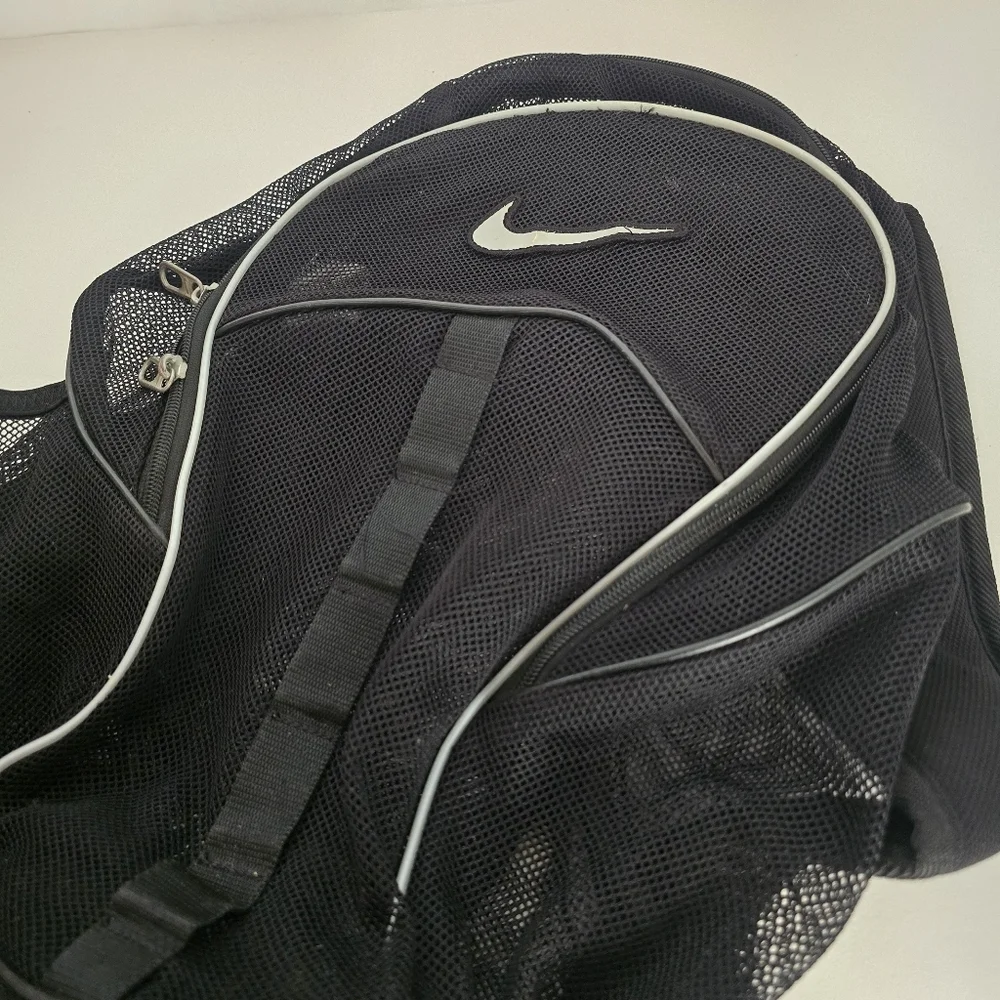 Nike Black Mesh Backpack Streetwear Gym Sports Beach Travel Bag